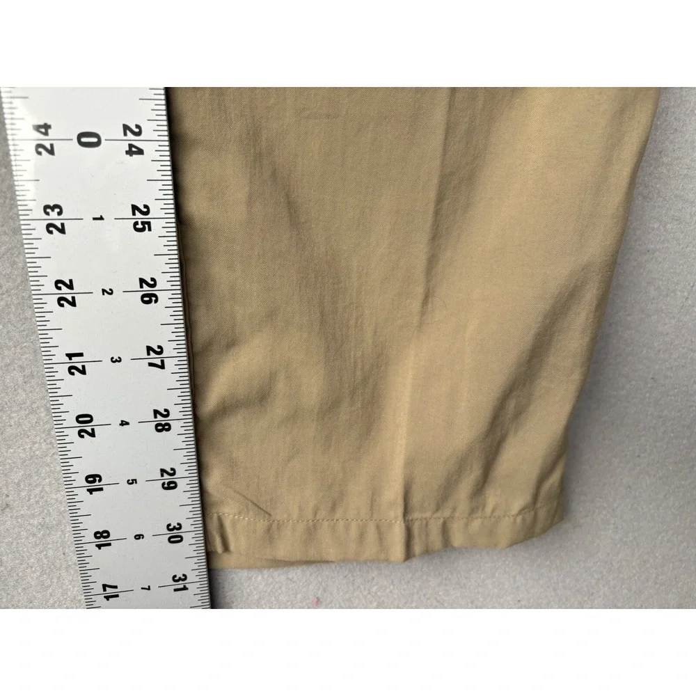 LL Bean Men's Pants Medium Reg Beige Tan Nylon Belted Cargo Hiking 3063